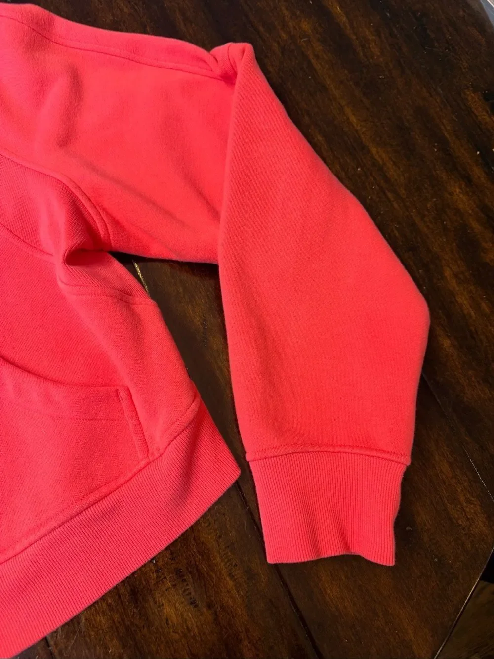 Scuba Cropped Pink Hooded Sweater - Women's Pullover M/L